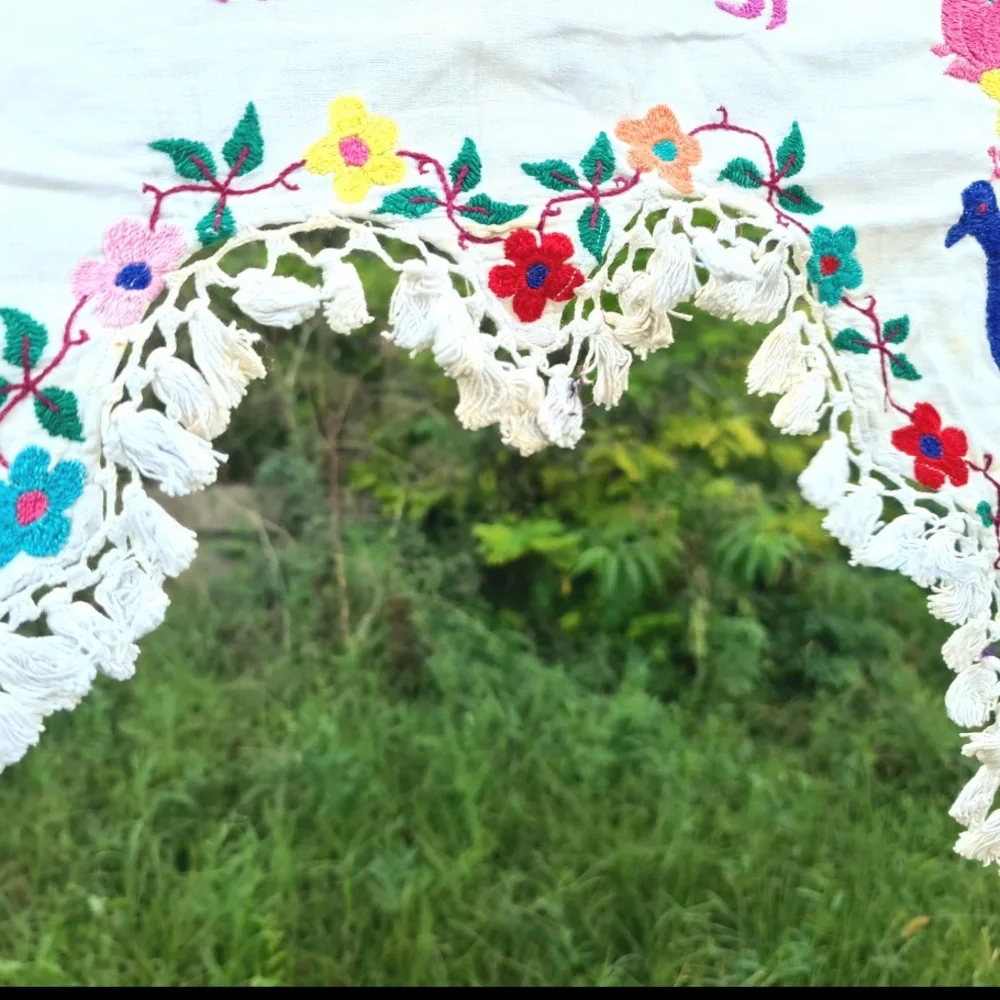 🧵 Indian Toran Vintage Handmade Embroidered Floral Tassels welcome door hanging